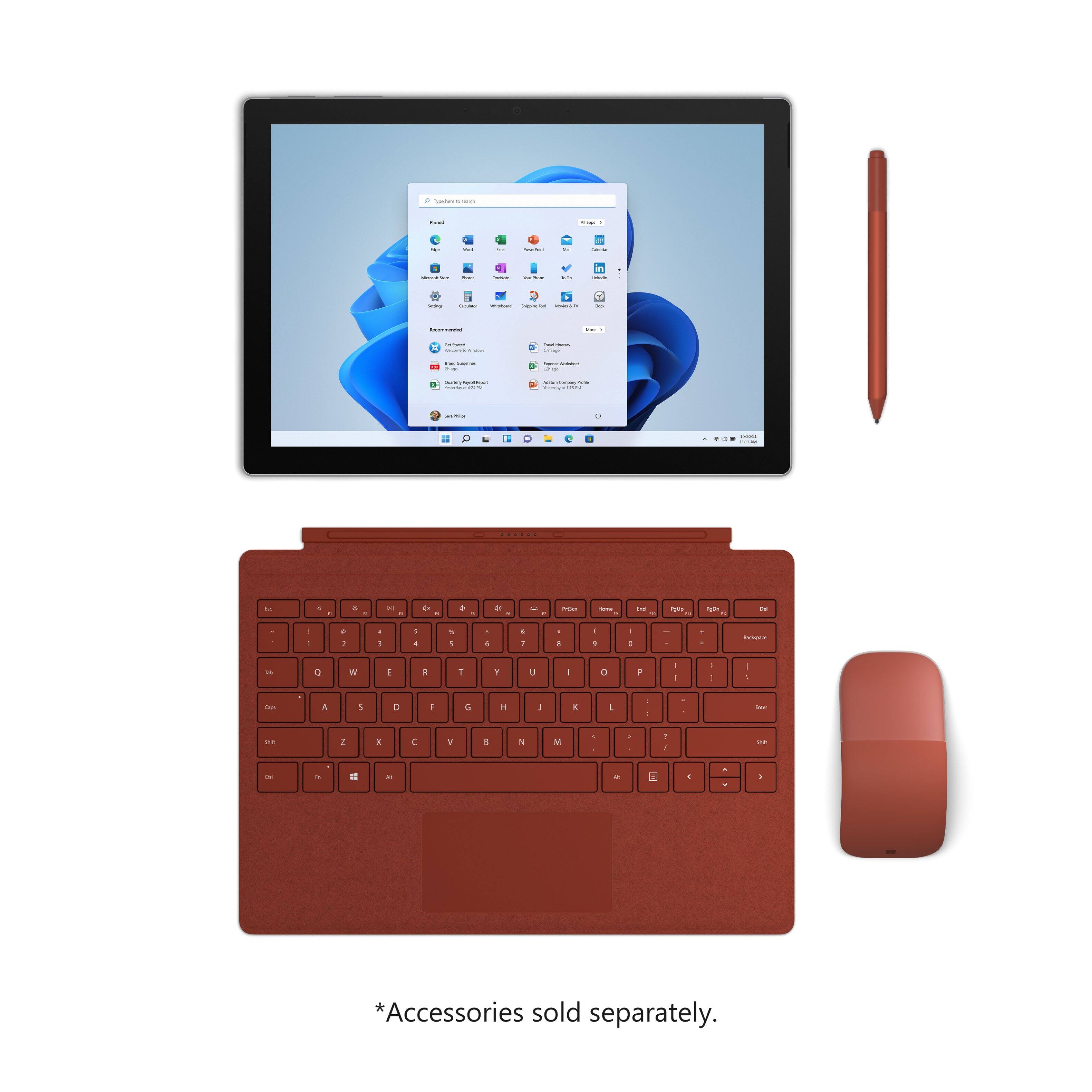 Alt View 17. Microsoft - Refurbished Surface Pro 7 - 12.3" Touch Screen - Intel Core i5 - 8GB Memory - 256GB SSD with Black Type Cover - Platinum.