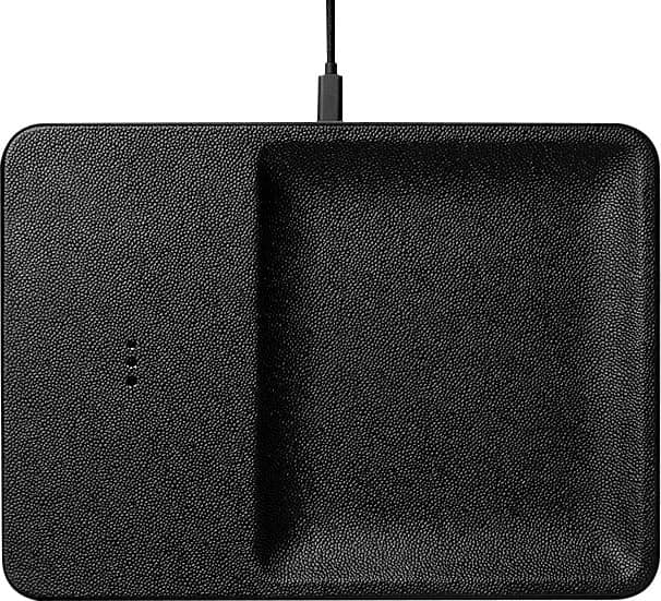 Courant - CATCH:3 Leather Single-Device Charging Tray - Black - Front_Zoom