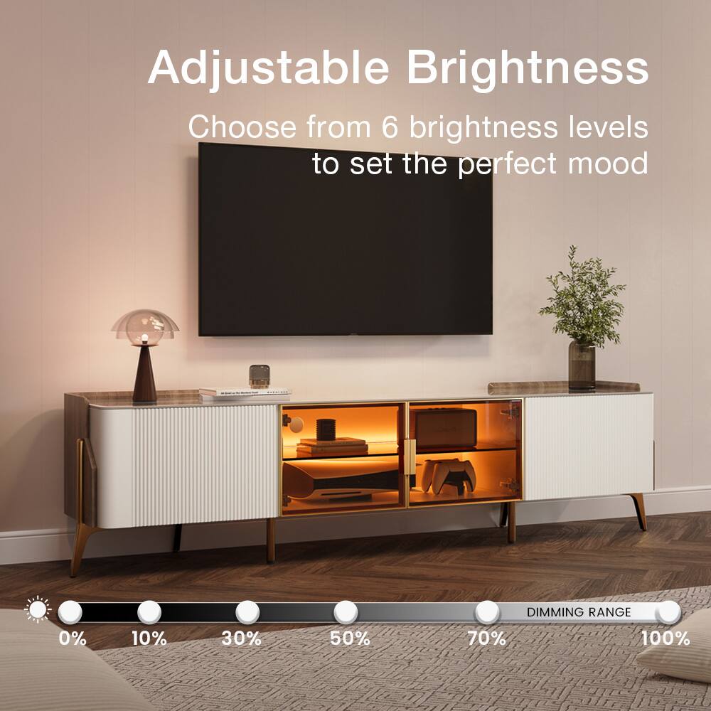Adjustable Brightness  
Choose from 6 brightness levels to set the perfect mood  
0% 10% 30% 50% DIMMING RANGE 70% 100%