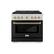 Front. ZLINE - ZLINE 36 in. 5.2 cu. ft. Freestanding Gas Range with Gas Oven in Stainless with Black Matte Door.