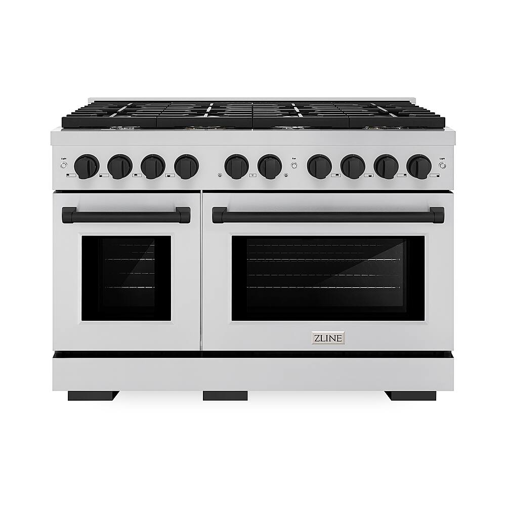 ZLINE - Autograph Edition 48" Paramount Gas Range w/ 8 Burners & Matte Black Accents (SGRZ-48-MB) - Stainless Steel