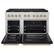Angle. ZLINE - ZLINE 48 in. 6.7 cu. ft. Freestanding Double Oven Gas Range in Stainless Steel with Polished Gold Accents.
