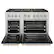 Angle. ZLINE - ZLINE 48 in. 6.7 cu. ft. Freestanding Double Oven Gas Range in Stainless Steel with Black Matte Doors.