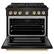 Angle. ZLINE - ZLINE 36 in. 5.2 cu. Freestanding Gas Range with Gas Oven in Black Stainless Steel and Polished Gold Accents.