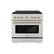 Front. ZLINE - 36 in. 5.2 cu. ft. Freestanding Gas Range with Gas Oven and Polished Gold Accents - Stainless Steel.