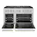 Angle. ZLINE - 48 in. 6.7 cu. ft. Freestanding Double Oven Gas Range with White Matte Doors - Stainless Steel.