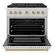 Angle. ZLINE - Autograph 36" Paramount Gas Range with 6 Burners and Bronze Accents (SGRZ-WM-36-CB) - White.