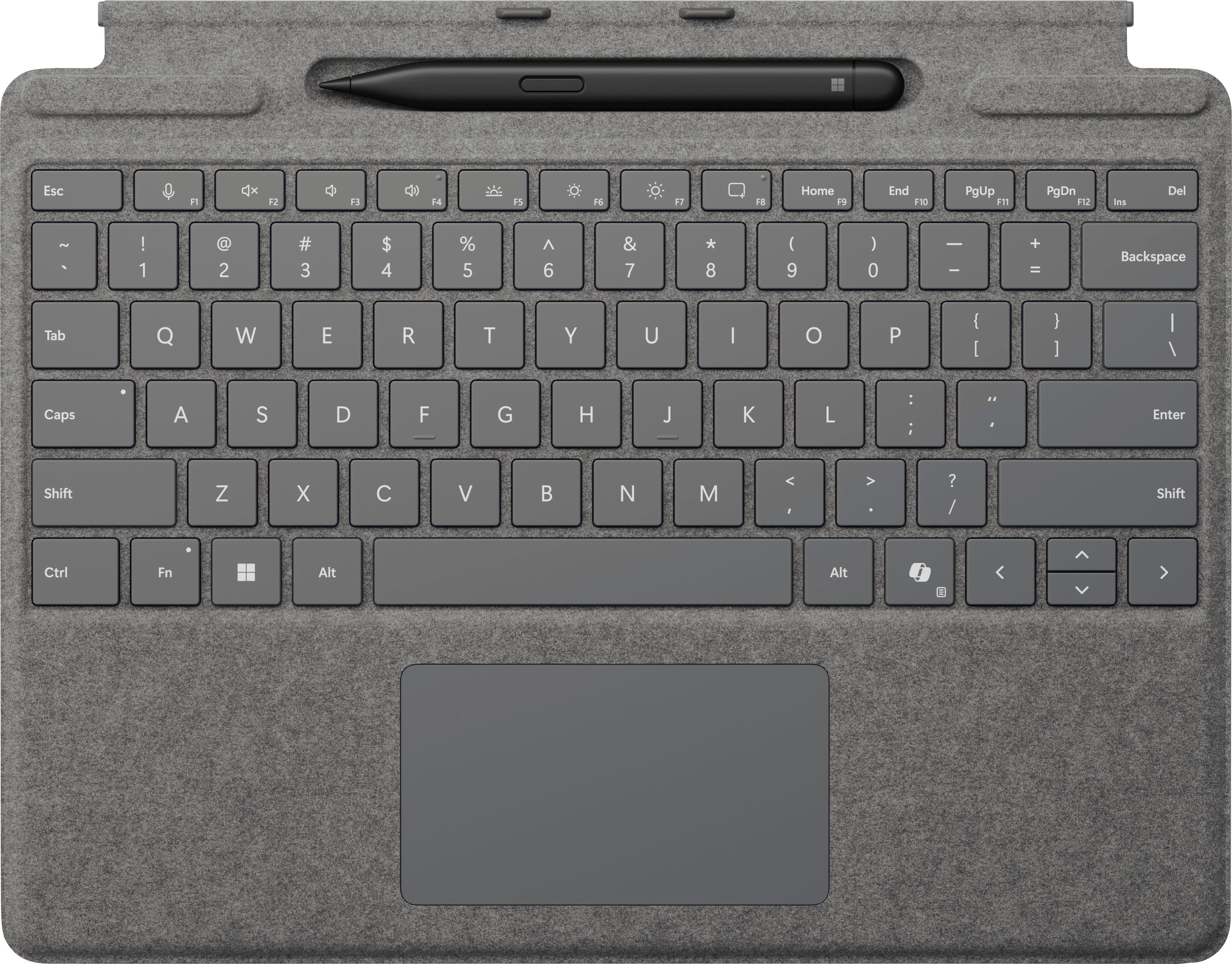 Microsoft - Surface Slim Pen (2nd Edition) and Pro Keyboard for Pro 13" (11th Edition), Pro 9, and Pro 8 - Platinum - Front_Zoom