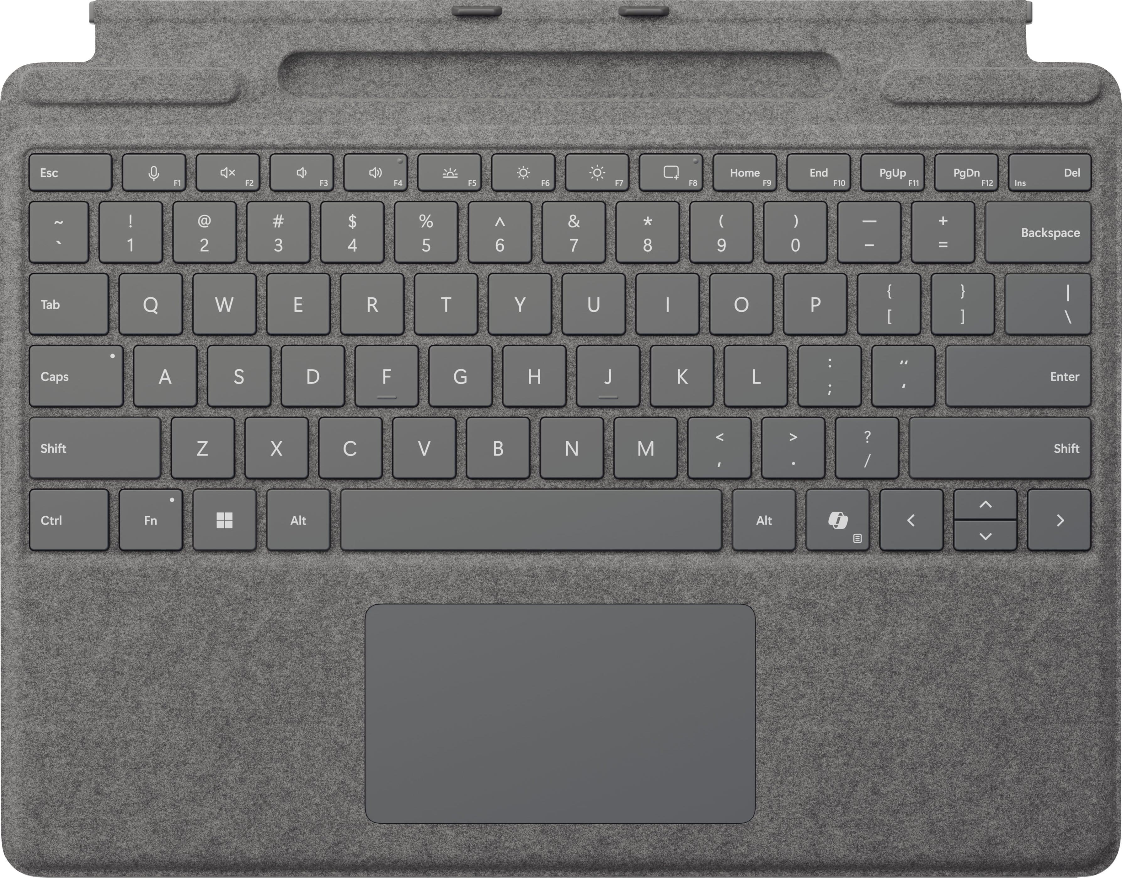 Microsoft - Surface Pro Keyboard for Pro 13" (11th Edition), Pro 9, and Pro 8 with Pen Storage - Platinum - Front_Zoom