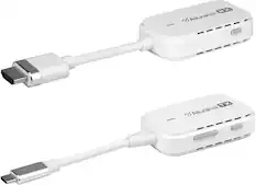 The image shows two white chargers with cords attached to them. The chargers are connected to a laptop, and the cords are plugged into the laptop's USB ports. The chargers are likely used for charging the laptop's battery or for connecting peripherals to the laptop. The image is a close-up of the chargers and cords, highlighting their details and features.