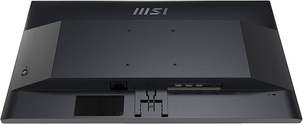 The image features a laptop with the brand name "MSI" on the back. The laptop is open, revealing its internal components.