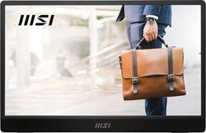 MSI - ProMP161E2 15.6” IPS FHD 1080P USB Type-C Portable Monitor with built-in speaker(Mini HDMI, Type-C) Metal Gray - Metal Gray - Front_Zoom