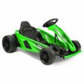Front. Hyper - Drifting Go Kart Electric Ride On w/ 9 MPH Max Speed - Green.