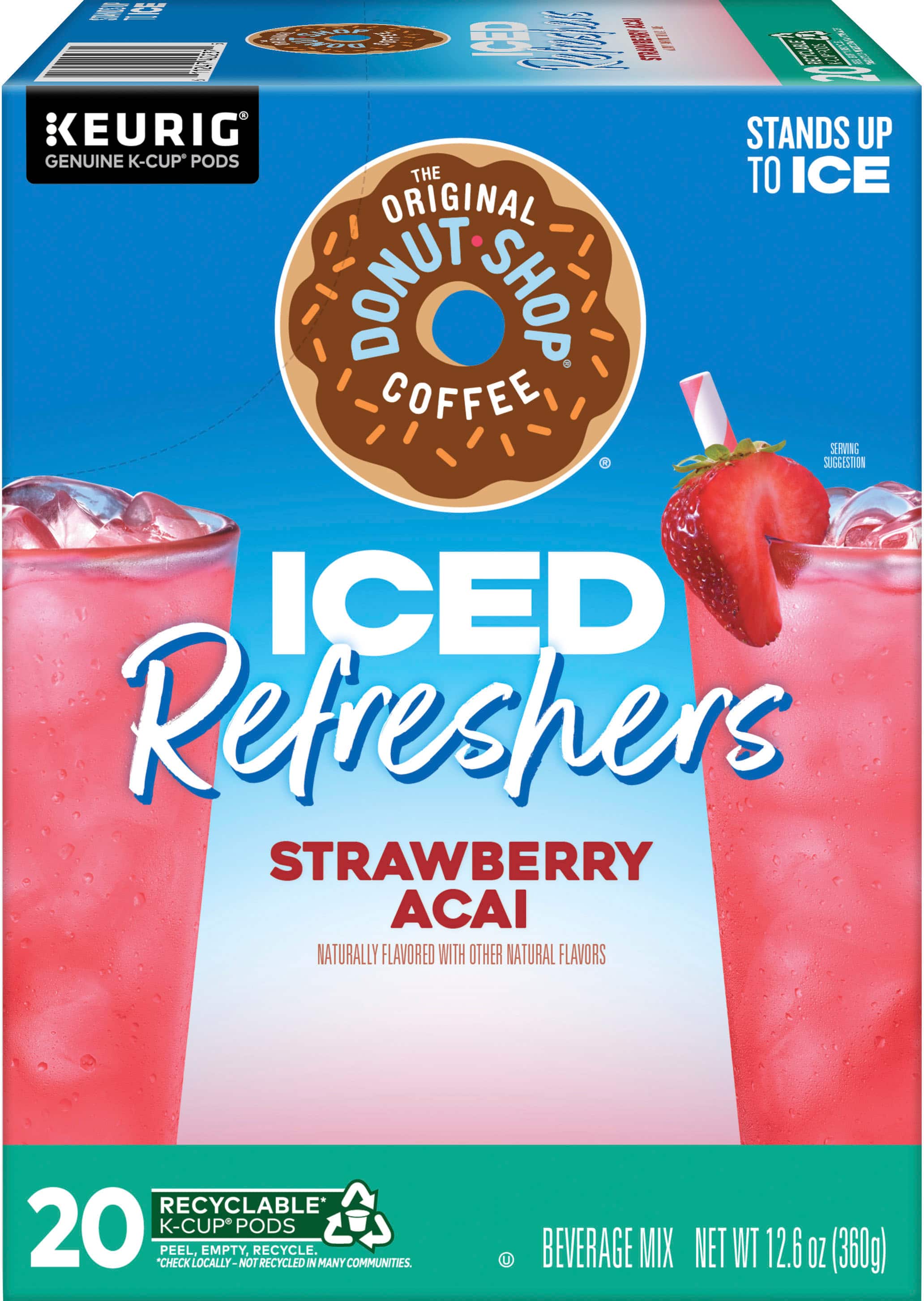 Angle View: The Original Donut Shop - DS ICED Refreshers Straw Acai, 20ct