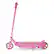 The image features a pink Barbie scooter, which is a toy designed for children. The scooter has a pink handlebar and a pink seat, making it visually appealing and fun for kids to ride. The scooter is parked on a white background, which helps to emphasize its vibrant pink color.