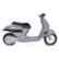 Angle. Hyper - Retro Scooter, Powered Ride-on with Easy Twist Throttle and 14MPH Max Speed - Silver.