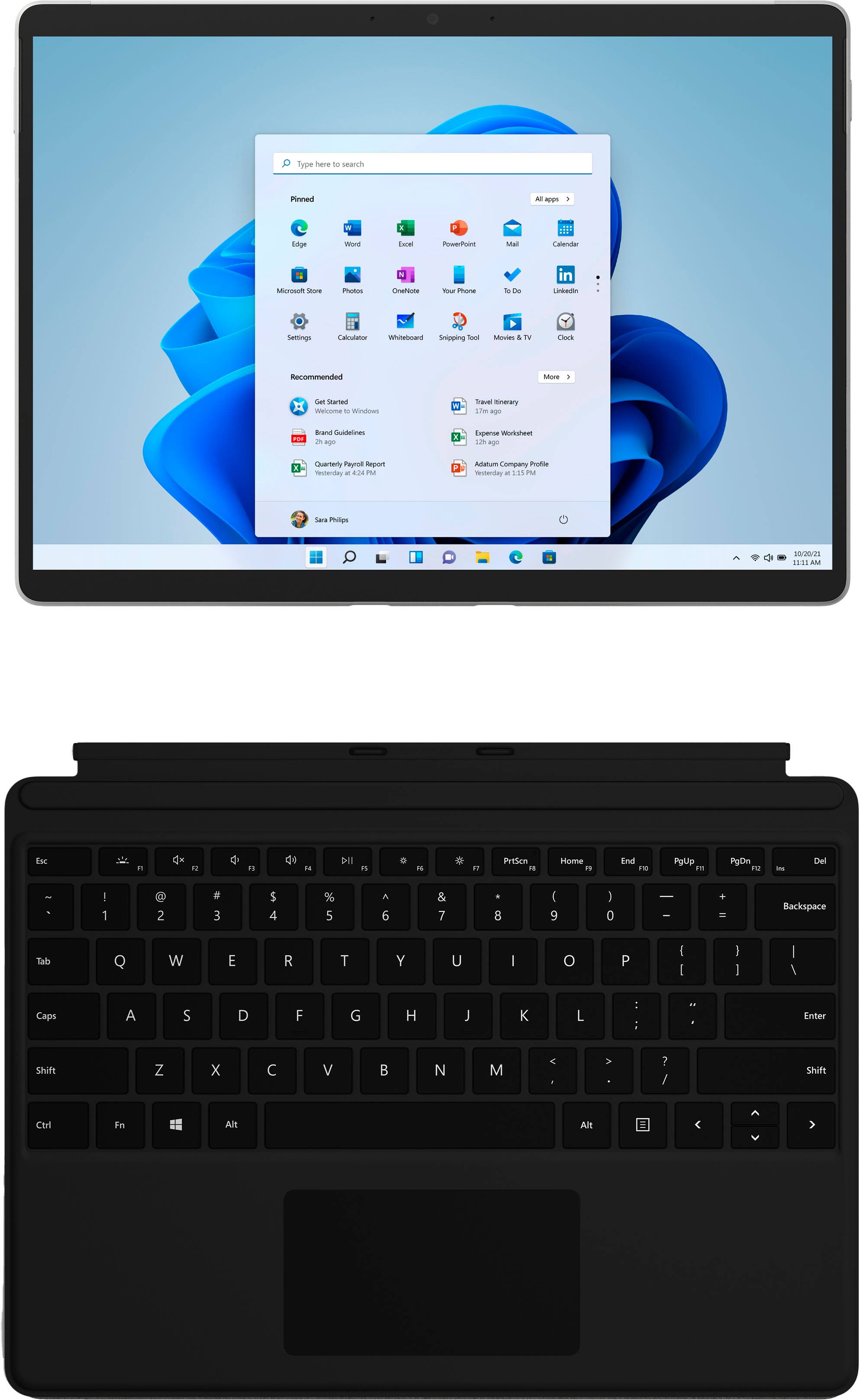 Alt View 11. Microsoft - Refurbished Surface Pro 8 – 13” Touch Screen – Intel Core i5 – 8GB Memory – 128GB SSD – Device with Black Keyboard - Platinum.