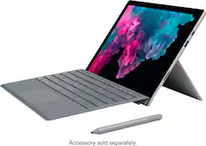 Left. Microsoft - Refurbished Surface Pro - 12.3" Touch Screen - Intel Core M3 - 4GB Memory - 128GB SSD - With Keyboard - Platinum.