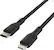 Front. Belkin - BoostCharge USB-C to Lightning Cable 3.3ft - Black.