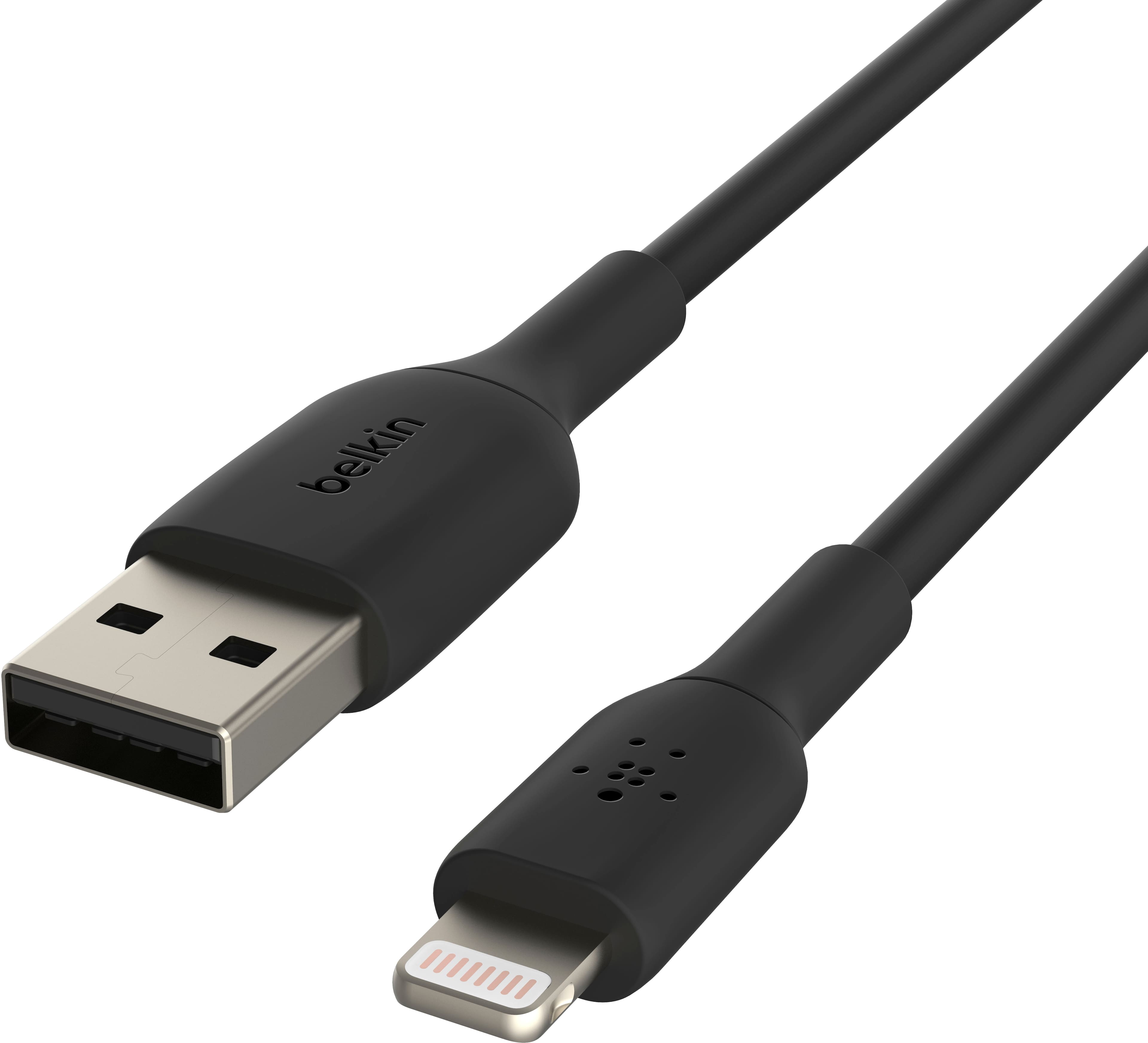 Front. Belkin - BoostCharge Lightning to USB-A Cable 3.3ft - Black.