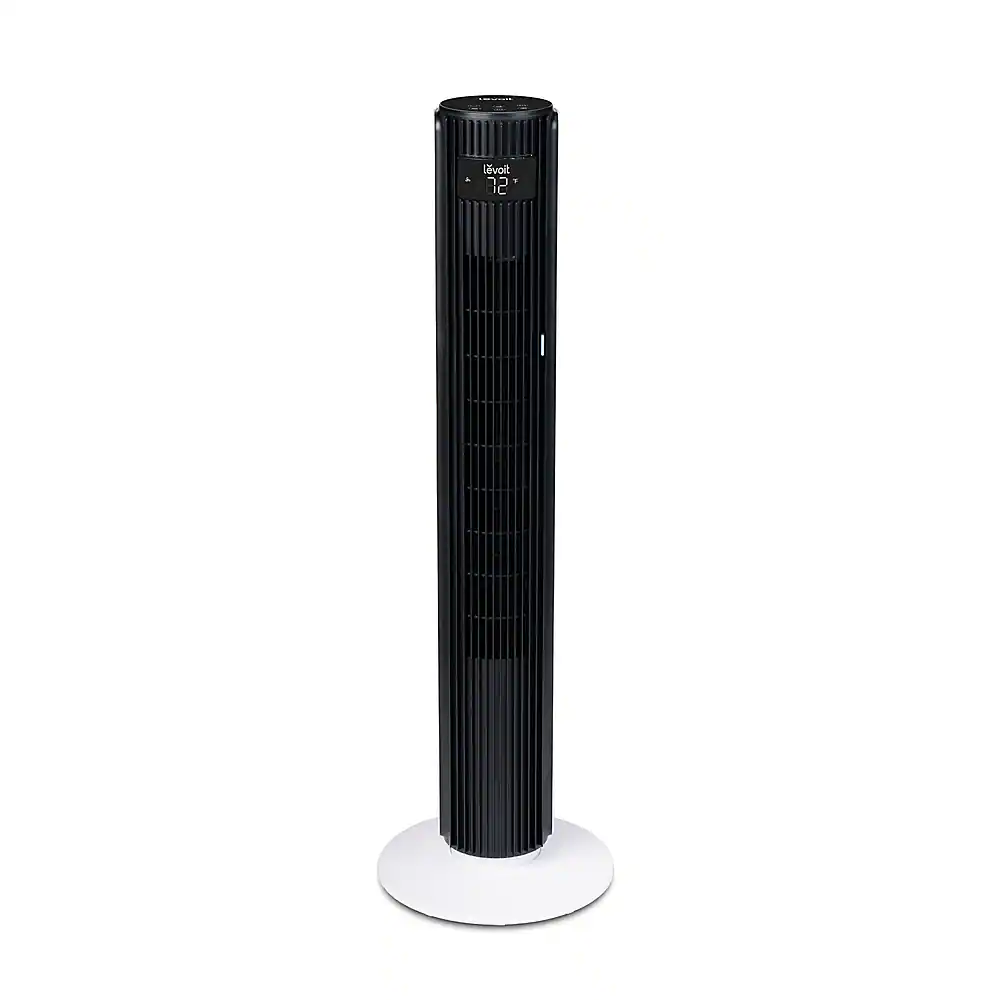 Front. Levoit - Classic 42-Inch Smart Tower Fan - Black.