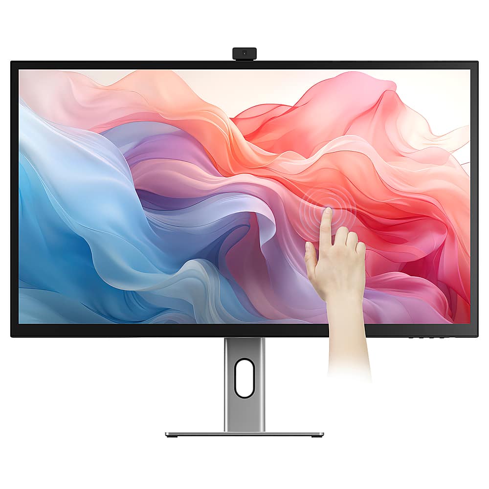 Front. Alogic - Clarity Max Touch 32" UHD 4K Monitor with USB-C Power Delivery, Webcam, Touch Screen, 4k Monitor, & 65W Power Delivery - Black.