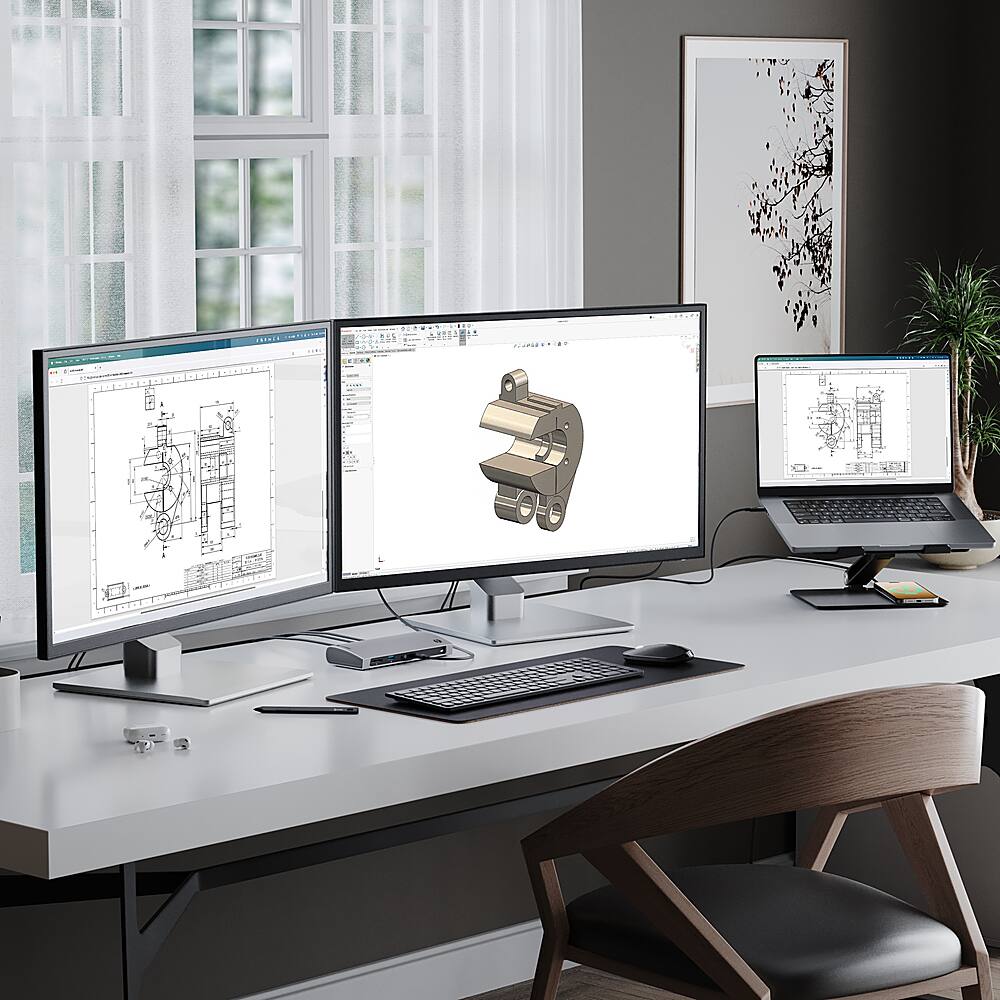 Alt View 20. Alogic - Clarity Max Touch 32" UHD 4K Monitor with USB-C Power Delivery, Webcam, Touch Screen, 4k Monitor, & 65W Power Delivery - Black.