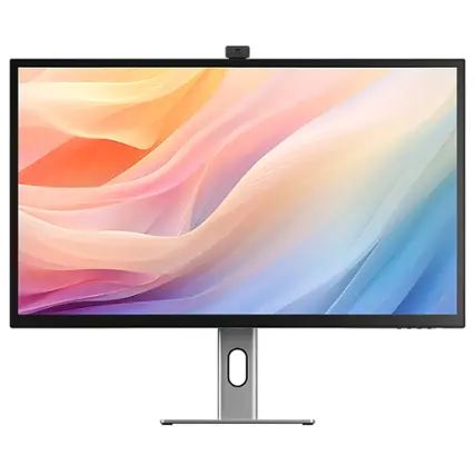 Front. Alogic - Clarity Max Pro 32" 60 Hz UHD 4K Monitor with USB-C, 65W Power Delivery and 8MP Smart Webcam - Silver, Black, Multicolor.