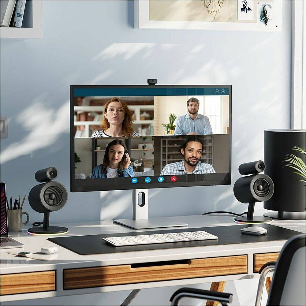 Alt View 11. Alogic - Clarity Max Pro 32" 60 Hz UHD 4K Monitor with USB-C,  65W Power Delivery and 8MP Smart Webcam - Silver, Black, Multicolor.