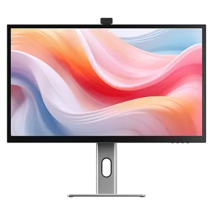 Front. Alogic - Clarity Max Pro 27" 60 Hz UHD 4K Monitor with USB-C, 65W Power Delivery and 8MP Smart Webcam - Black.