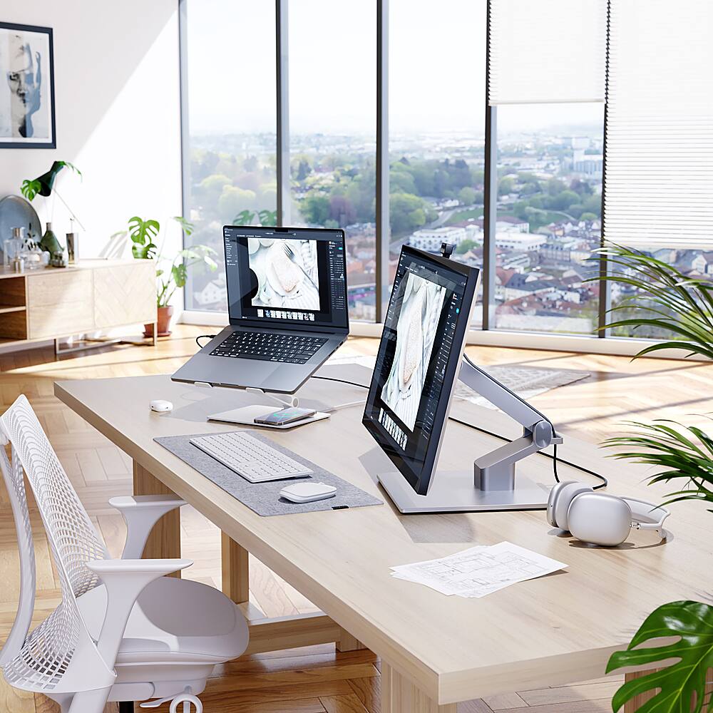 Alt View 21. Alogic - Clarity Max Touch 27" UHD 4K Monitor with USB-C Power Delivery, Webcam, Touch Screen, 4k Monitor, & 65W Power Delivery - Black.