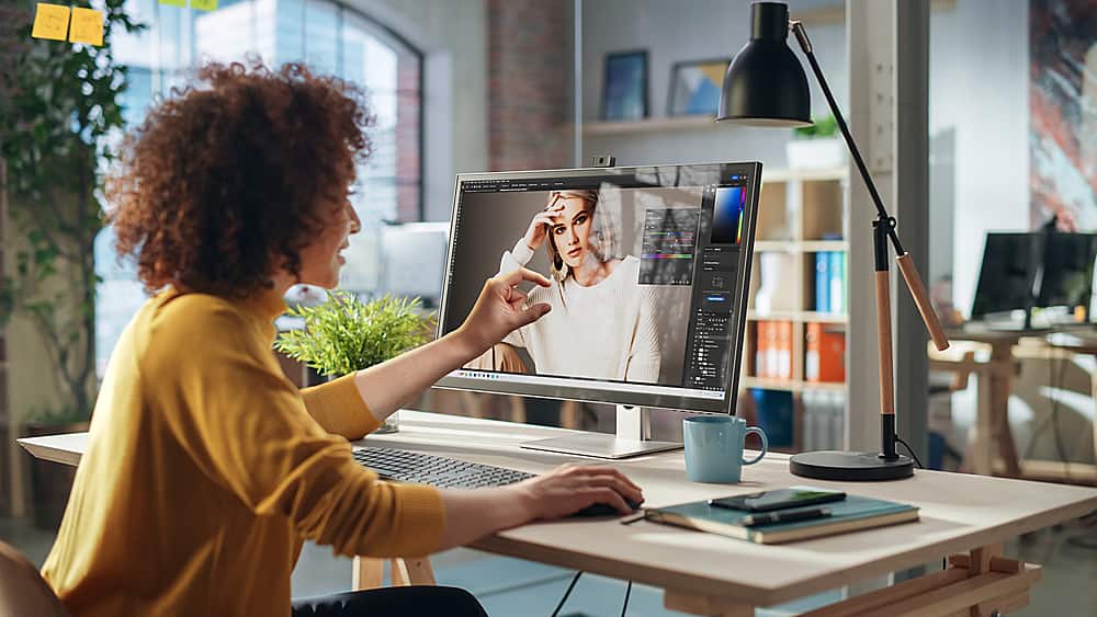 Alt View 25. Alogic - Clarity Max Touch 27" UHD 4K Monitor with USB-C Power Delivery, Webcam, Touch Screen, 4k Monitor, & 65W Power Delivery - Black.