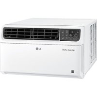 LG - 8,500 BTU High Efficiency Dual Inverter Window Air Conditioner with Wi-Fi and LCD Remote, 115V - White - Front_Zoom