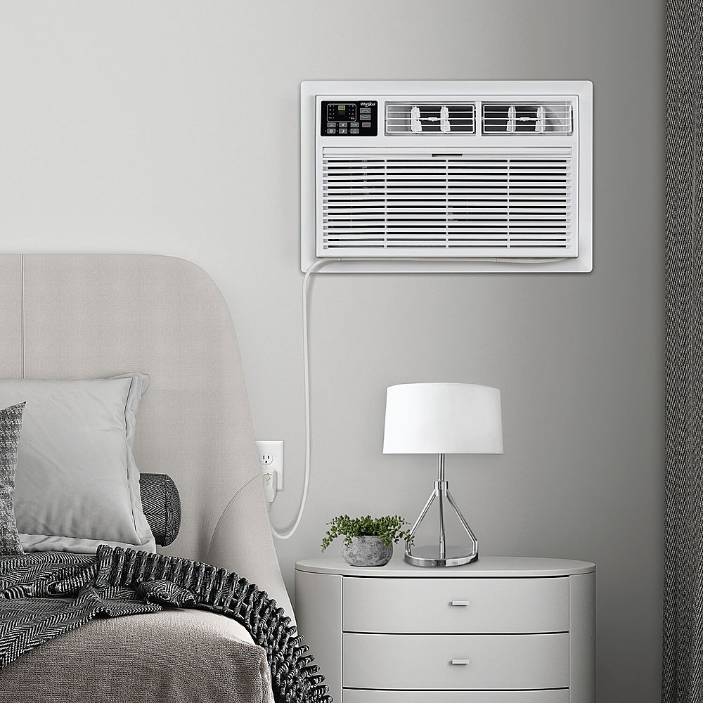 Left View: Whirlpool - 8,000 BTU Through the Wall Air Conditioner - White