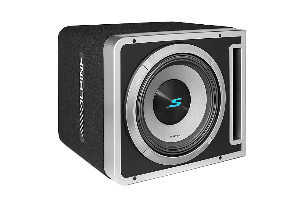 The image features a large subwoofer speaker with a silver and black color scheme. The speaker is placed on a white background, making it stand out prominently. The speaker is designed to provide an enhanced audio experience, particularly for bass sounds. The subwoofer is likely used in a home theater system or a sound system for music enthusiasts.