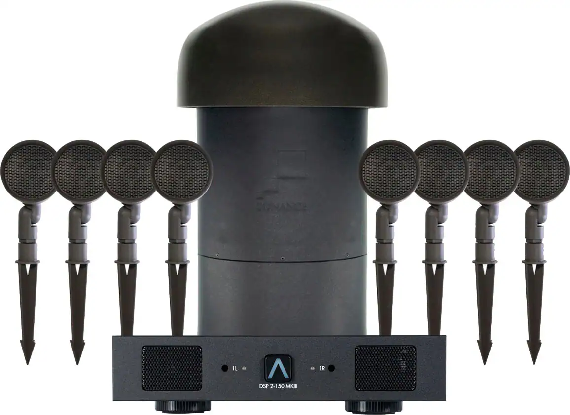 Sonance - SGS 8.1 SYSTEM W/ DSP 2-150 MKIII AMP - Garden Series 8.1-Ch. Outdoor Speaker System with 2-Ch. Amplifier (Each) - Dark Brown/Black