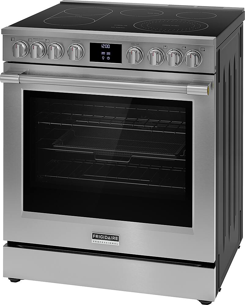 Angle. Frigidaire - Professional 6.2 Cu. Ft. Freestanding Total Convection Range with No Preheat Plus Air Fry - Stainless Steel.