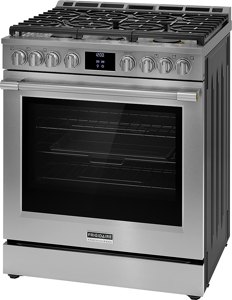 Angle. Frigidaire - Professional 6.0 Cu. Ft. Freestanding Total Convection Range with Air Fry - Stainless Steel.