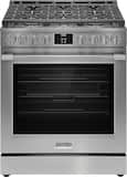 Frigidaire - Professional 30 in Wide 6 burners 6.0 Cu. Ft. Slide-In Total Convection Range with Air Fry - Stainless Steel
