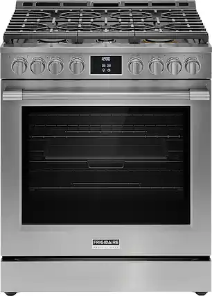 Front. Frigidaire - Professional 6.0 Cu. Ft. Freestanding Total Convection Range with Air Fry - Stainless Steel.
