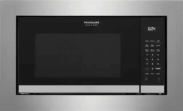 Frigidaire Gallery 6.04 Potato Popcorn Meal Soften Auto Cook Defrest Sensor Cook Reheat Power Level 1 2 3 4 5 6 7 8 9 STOP O START 10 Sec Timer +30 Sec