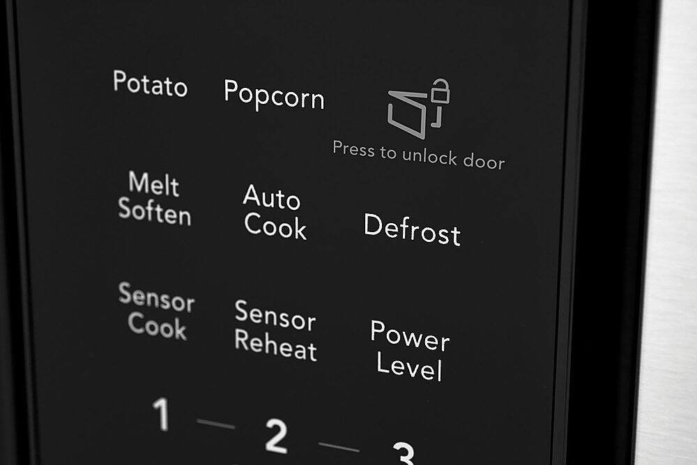 Potato, Popcorn, Melt, Auto Soften Cook, Defrost, Sensor Cook, Reheat, Power Level 1 - 2 - 3
