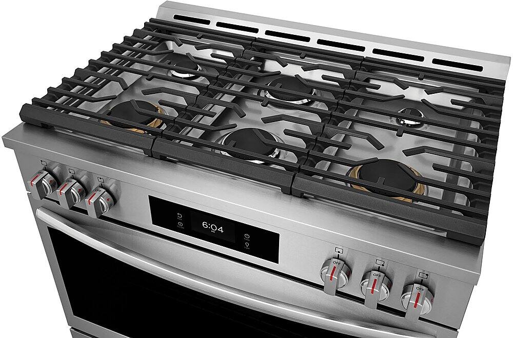 Alt View 15. Frigidaire - Gallery 4.6 Cu. Ft. Freestanding Dual-Fuel Total Convection Range with Air Fry - Stainless Steel.