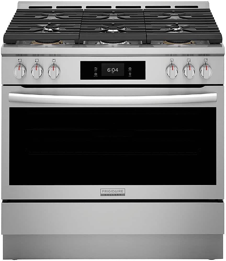 Front. Frigidaire - Gallery 4.6 Cu. Ft Freestanding Gas Total Convection Range with Air Fry - Stainless Steel.
