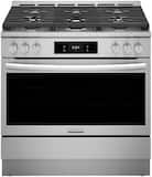 Frigidaire - Gallery 36 in. Wide 6 burners 4.6 Cu. Ft Freestanding Gas Total Convection Range with Air Fry - Stainless Steel