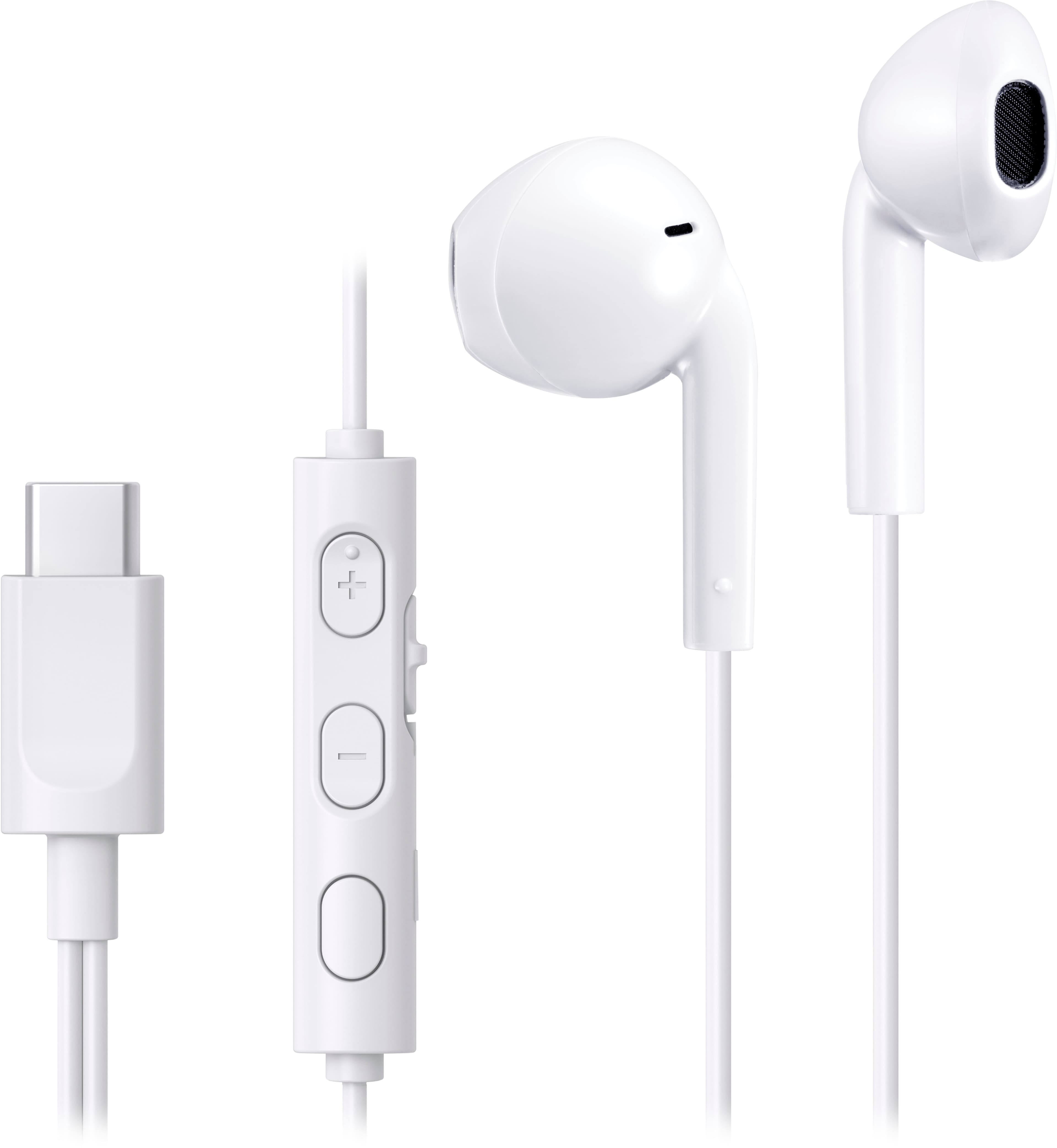 Front. JVC - JVC USB-C Wired Earbuds - White.