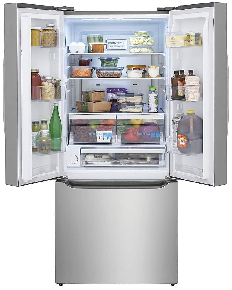 Alt View 2. Frigidaire - Gallery 20.0 Cu. Ft. French Door Standard-Depth Refrigerator - Stainless Steel.