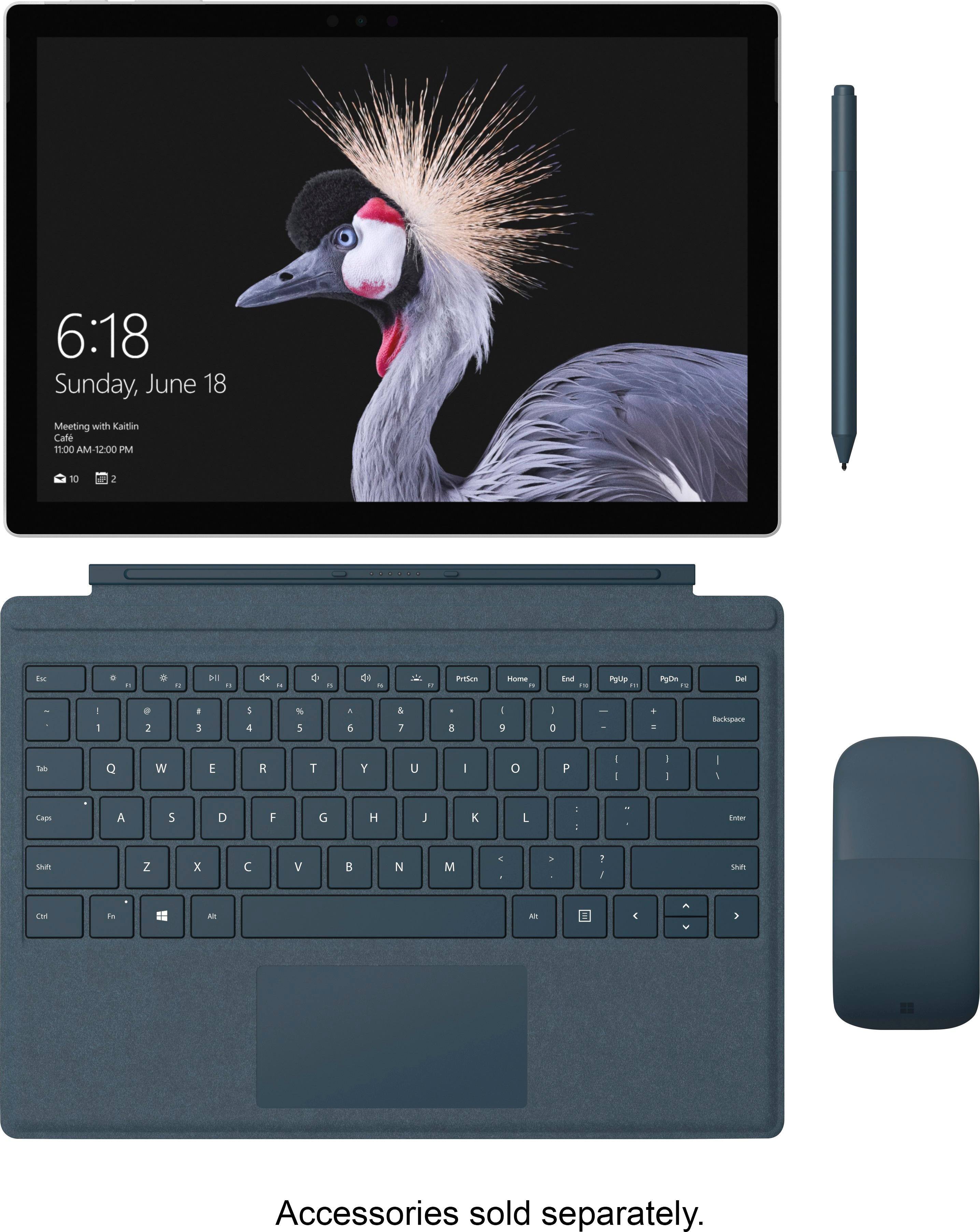 Alt View 15. Microsoft - Refurbished Surface Pro – 12.3” Touchscreen – Intel Core i5 – 4GB Memory – 128GB Solid State Drive (Latest Model) - Silver.