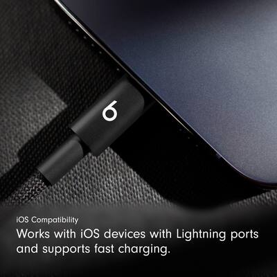 Beats 5' USB C to Lightning Woven Cable Bolt Black MDGK4LL/A