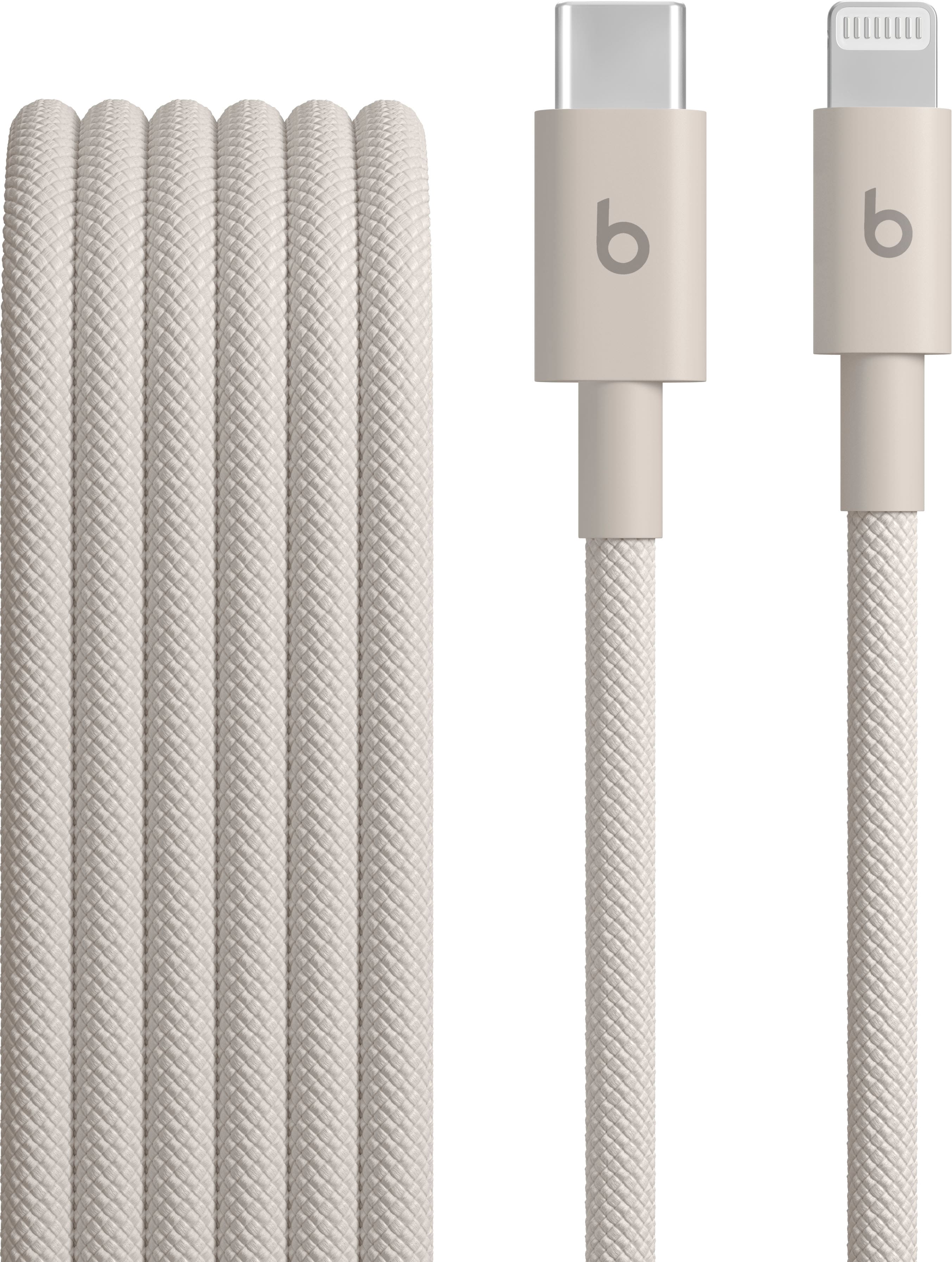 Beats - 5' USB-C to Lightning Woven Cable - Surge Stone - Front_Zoom